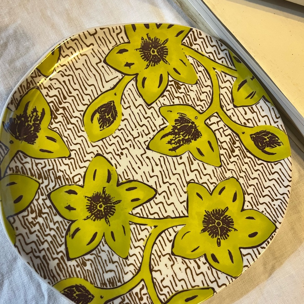 Anthropologie Cream Ceramic Plate